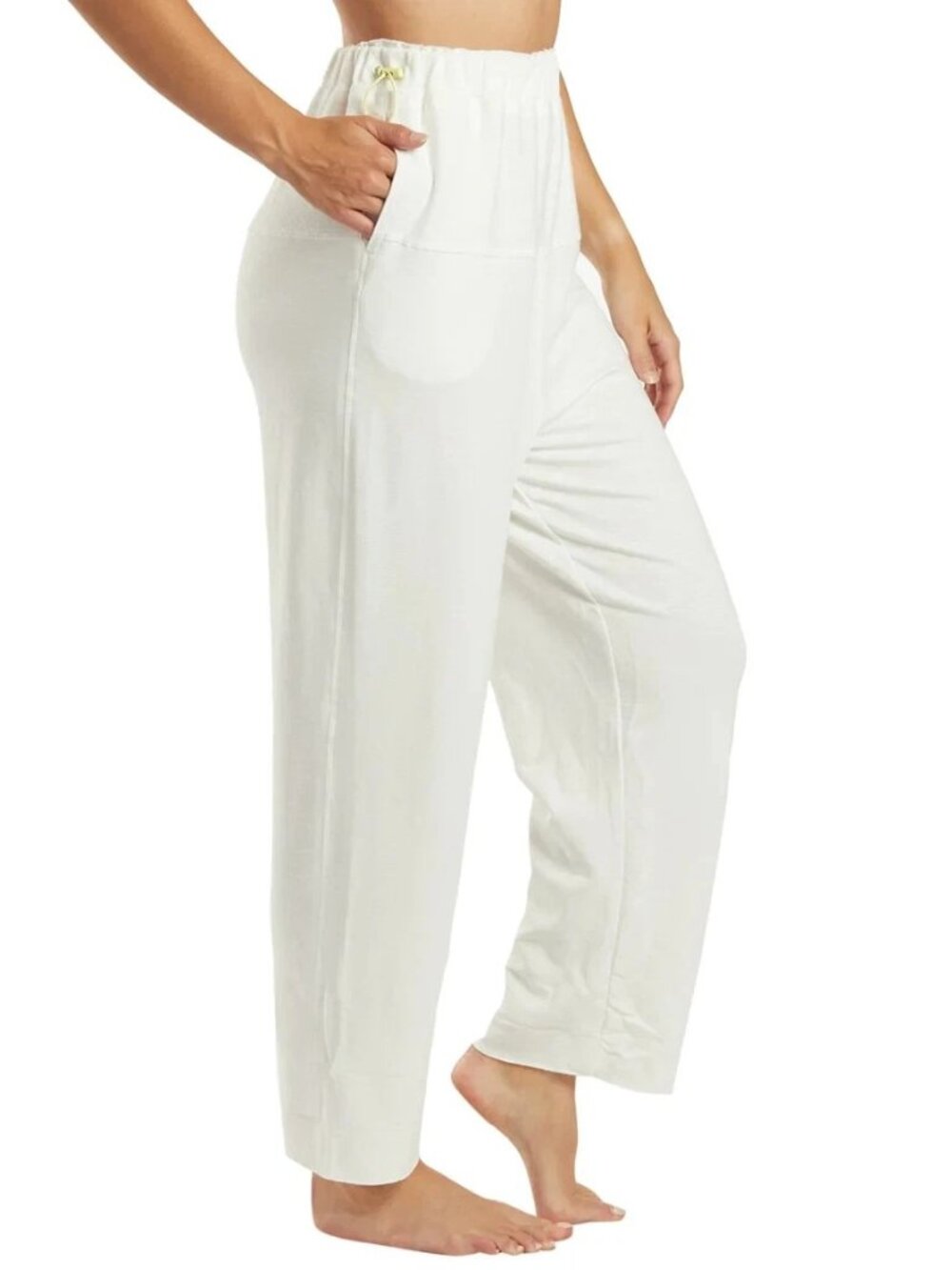Free People FP Movement Surfside White Knit Straight Leg Jogger Pants Size M